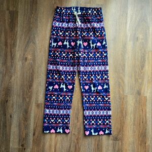 GUC Girls Old Navy Fleece Fairisle Llama Christmas Pajama Pants, size Large
